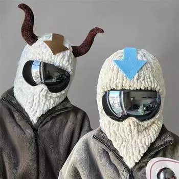 Новая связанная вручную маска в виде носа животного для вечеринки на Хэллоуин without ski goggles, adult 57-59cm