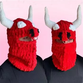 Новая связанная вручную многоугольная шерстяная шапка-монстр, теплая шапка для создания атмосферы веселой вечеринки adult 57-59cm