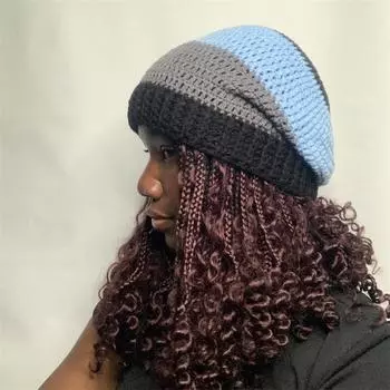 Новая связанная вручную полосатая шляпа ведьмы с короткими полями, разноцветная, смешная шляпа для взрослых на Хэллоуин Adult 57-59cm