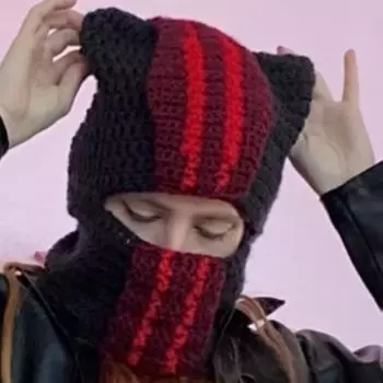 Новая связанная вручную шапка-парик с рыжим париком, забавная персонализированная шапка для взрослых Adult 57-59cm