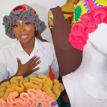 Новая связанная вручную шапка шута, клоунская шапка с кошачьими ушками, стильная взрослая шапка Adult 57-59cm