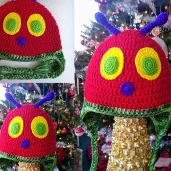 Новая связанная вручную шерстяная шапка с медвежьими ушками, милая, с кружевом, зимняя, теплая шапка Children 48-54cm