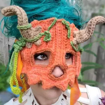 Новая связанная вручную шляпа ведьмы Radint с забавным узором и персонализированная шляпа ведьмы Adult 57-59cm