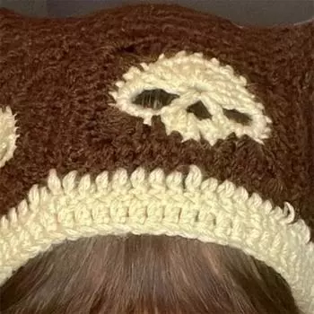 Новая связанная вручную забавная шапка-клоун с ушками кролика, персонализированная балаклава для взрослых Adult 57-59cm