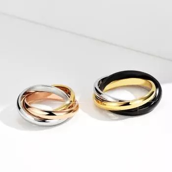 Новая тенденция S925 стерлингового серебра позолоченное трехцветное кольцо с тремя кольцами для мужчин и женщин модные роскошные ювелирные изделия для вечеринок 7