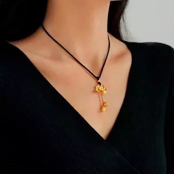 Новая тенденция в китайском стиле, ожерелье с кисточками лотоса, женская цепочка на ключицу для девочек, вечерние ювелирные изделия, подарок