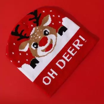 Новая теплая креативная вязаная шапка на рождественскую тематику, идеальная для подарков на праздники