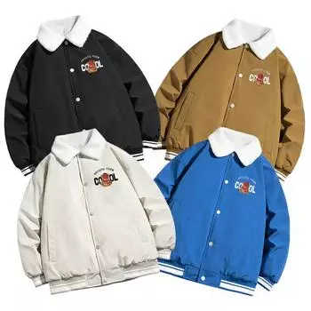 Новая теплая одежда с хлопковой подкладкой из овечьей шерсти на осень и зиму для мужчин и женщин, повседневная модная свободная одежда с плотной хлопковой подкладкой M белый