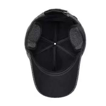 Новая теплая шапка мужская зимняя флисовая ветрозащитная шапка для верховой езды с защитой ушей бейсболка для пожилых людей среднего возраста Adjustable серый