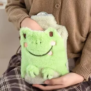 Новая теплая сумка с изображением утки из мультфильма из ПВХ, толстая грелка для воды, милая мягкая плюшевая грелка для живота, портативное теплое сокровище для рук