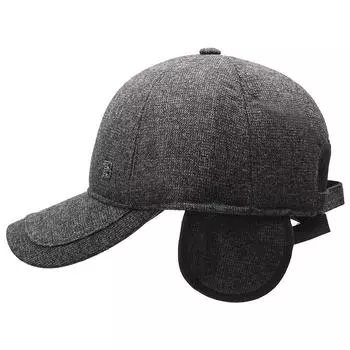 Новая термошапка мужская бейсболка для улицы зимняя бархатная ветрозащитная наушник для защиты от холода среднего возраста Adjustable серый