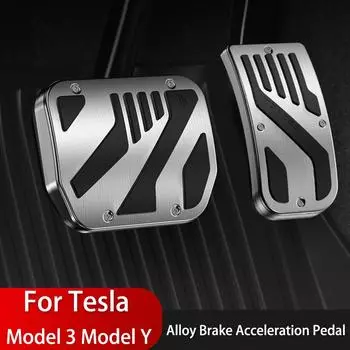 Новая Tesla Model 3 Y 2021-2024 Накладки на педали Аксессуары Накладка на педаль автомобиля Нескользящая алюминиевая сплава Ускоритель Газ Топливо Тормоз чёрный