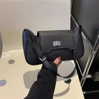 Новая текстурированная ретро-сумка 2024 года из сплошного цвета с застежкой-молнией из искусственной кожи с замком на одно плечо, маленькая квадратная женская сумка розы красного