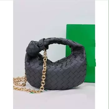 Новая тканая сумка BV Hornbag Knotting Handbag Crossbody Bag Dual Target Small Lightweight And Elegant 28x8x23cm сплав оранжевый