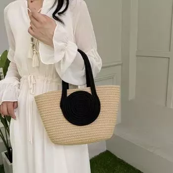 Новая тканая сумка через плечо с простой и модной текстурой, сумка, пляжный отдых, пляжная соломенная тканая сумка для отдыха