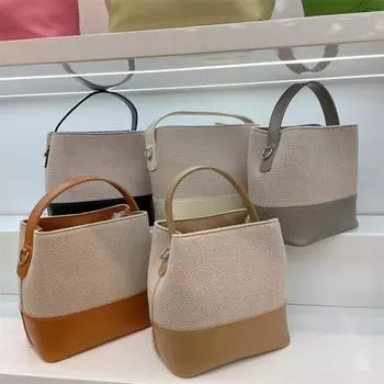 Новая тканая высококачественная сумка-ведро, многофункциональная сумка большой вместимости, универсальная, простая и модная сумка через плечо