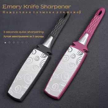 Новая точилка для ножей с наждачной бумагой, двухсторонний алмазный точильный камень, мягкая пластиковая ручка, ультратонкая поверхность, кухонный шлифовальный инструмент XXL серый