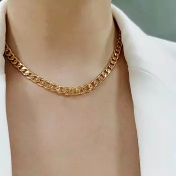 Новая толстая цепочка Cold Wind Trendy Couple Accessories Универсальная простая цепочка