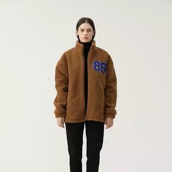 Новая толстая куртка ягненка с буквенным узором, повседневная свободная и удобная женская хлопковая куртка XXXL чёрный