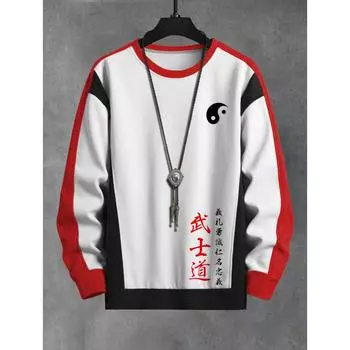 Новая толстовка для мужчин с длинными рукавами, 3D Bushido Graphic Hoodie Printed Top, свободный O-Neck Pullovers, японская мужская одежда 3XL