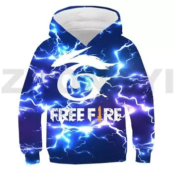 Новая толстовка Free Fire Garena 3D с капюшоном для детей Harajuku Anime Hoodie Autumn Daily Hip Hop Boys Girls Game Free Fire Oversize Sweatshirt S