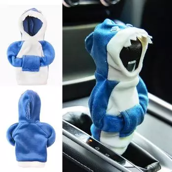 Новая толстовка с капюшоном, чехол для рычага переключения передач автомобиля, модный чехол для рычага переключения передач, милый мультяшный рычаг переключения передач, чехол для толстовки, декор для салона автомобиля красный