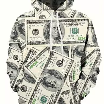 Новая толстовка с капюшоном унисекс с 3D-графикой - удобная повседневная толстовка-пуловер с теплыми карманами - стильный мужской наряд с капюшоном и длинными рукавами S