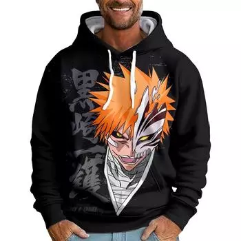 Новая толстовка с капюшоном в стиле аниме BLEACH Tie Dye, толстовки с капюшоном в стиле уличной одежды с принтом из мультфильмов, толстовка с капюшоном для мужчин и женщин, спортивные пуловеры для косплея XS
