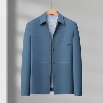 Новая тонкая рубашка куртка выпуск маленькая вафельная повседневная мужская куртка 170 чёрный