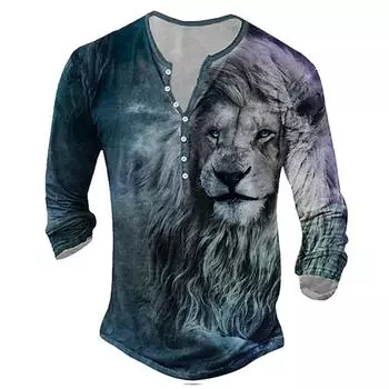 Новая трендовая футболка в винтажном стиле, весна-осень, футболка с длинным рукавом и V-образным воротником на пуговицах, мужская индивидуальная повседневная футболка.