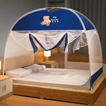 Новая U-образная бытовая москитная сетка для кровати 100/120/150/180 см, 1 шт., складная москитная сетка с мультяшным рисунком, не требующая установки 100x200cm39x79in