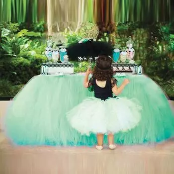 Новая юбка-пачка для стола, тюлевая посуда, свадебное украшение, детский душ, вечерние, свадебный плинтус для стола, домашний белый