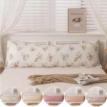 Новая удобная длинная наволочка из мягкого хлопка, двойные длинные наволочки с принтами и однотонными цветами для украшения дома 120/150/180 см, 1 шт. 48x120cm