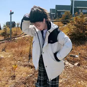 Новая уличная куртка Storm 2023, хлопковая куртка Design Sense, утолщенное свободное хлопковое зимнее пальто S чёрный