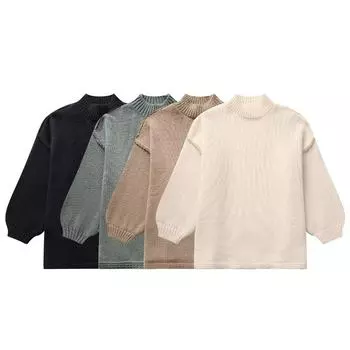 Новая уличная мода осени: Свободные вязаные свитера-пуловеры для женщин M бежевый