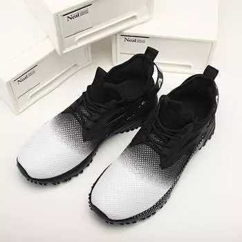 Новая уличная повседневная и удобная мужская обувь с толстой подошвой и градиентной сеткой, летающие тканые туфли, модные модные кроссовки 40