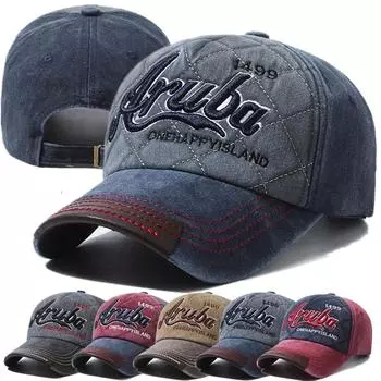 Новая унисекс бейсболка в стиле ретро с вышитыми буквами хлопковая кепка для мужчин и женщин модная уличная рыболовная кепка для папы 56cm-60cm темно-синий/красный