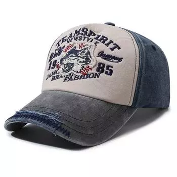 Новая унисекс кепка из стираного хлопка с вышивкой WOLF винтажная бейсболка для мужчин и женщин повседневная уличная кепка для папы 56cm-60cm