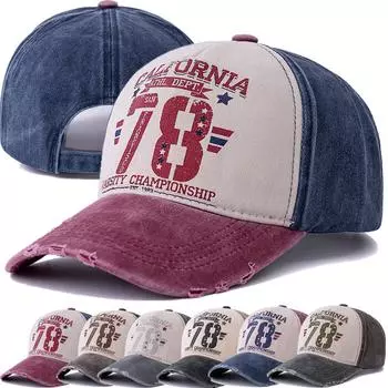 Новая унисекс стираная хлопковая винтажная бейсболка с вышивкой 78 букв, регулируемая кепка для папы, спортивная кепка для мужчин и женщин 56cm-60cm темно-синий/кофейный