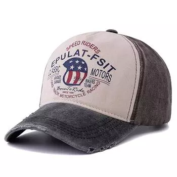 Новая унисекс стираная хлопковая винтажная бейсболка SPEED RIDERS с вышитыми буквами, кепка для папы, спортивная кепка для мужчин и женщин 56cm-60cm кофейный/чёрный