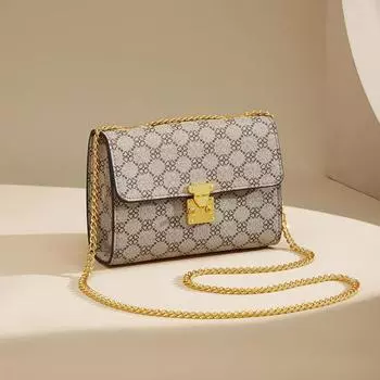 Новая универсальная маленькая квадратная сумка, дизайнерская повседневная сумка через плечо большой емкости, женская модная сумка через плечо с цепочкой