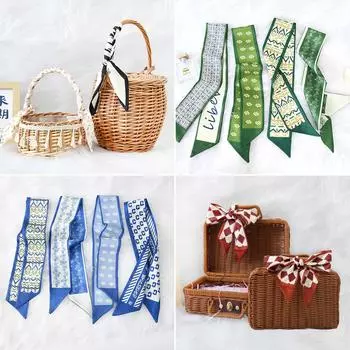 Новая универсальная маленькая свежая длинная полосатая разноцветная сумка-ремешок с плавающим ремнем шелковый шарф женская повязка для волос украшение буква цветочная повязка для волос пояс 88*3CM