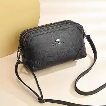 Новая универсальная мягкая кожаная женская сумка через плечо, многослойная маленькая сумка, качественная кожаная женская роскошная сумка через плечо