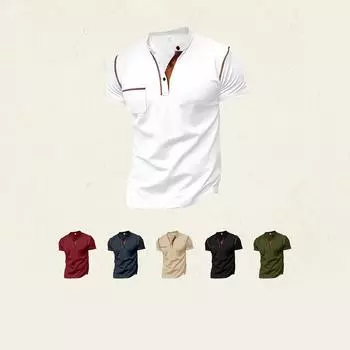 Новая универсальная мужская рубашка-поло из чистого хлопка для спорта и фитнеса, деловая повседневная мужская однотонная футболка с короткими рукавами S темно-синий