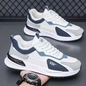 Новая универсальная спортивная обувь для мужчин, модная хлопковая обувь для спорта и отдыха, а также бархатная и утолщенная, морозостойкая и нескользящая обувь. 39 белый