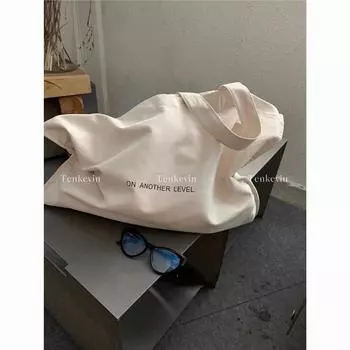 Новая универсальная сумка через плечо Lazy 2024 года для путешествий, большая вместимость, холщовая сумка с надписью, студенческая сумка для отдыха