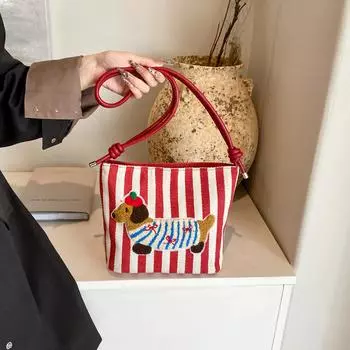 Новая универсальная сумка через плечо с рисунком мультяшного щенка, сумка на одно плечо, сумка-ведро