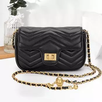Новая универсальная сумка для женщин, сумка-цепочка, сумка через плечо, летняя сумка, высококачественная квадратная сумка из натуральной кожи 20CMX7CMX13CM