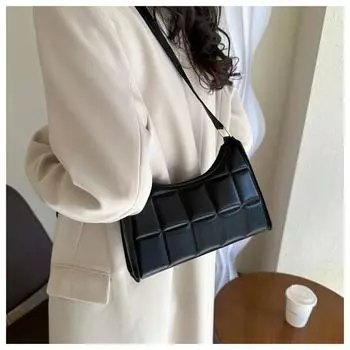 Новая универсальная сумка подмышкой для женщин, стильная однотонная сумка через плечо, повседневная простая сумка белый