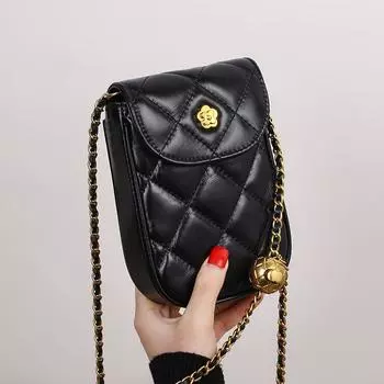 Новая универсальная высококачественная легкая роскошная мини-сумка для мобильного телефона на цепочке из натуральной кожи для женщин